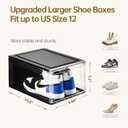 Amllas 10 Pack Shoe Boxes Stackable,Upgraded Sturdy Storage Boxes with Clear Magnetic Door,Multifunctional Sneaker Organizer Fit up to US Size 12 (13.8x 9.84x 7.1)