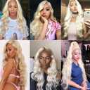 #613 Bundles Human Hair Bleach Blonde Body Wave Bundles 18 18 18 Inch Blonde 3 Bundle Unprocessed Virgin Human Hair Extensions 50 Gram Per Bundle