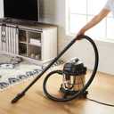 Amazon Basics Wet Dry Shop Vacuum Cleaner, 4 Gallon, 3 HP Stainless Steel, Grey/Black