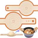 Silicone Bread Sling for Dutch Oven, 2 Sizes Non-Stick & Odor-Free Baking Mat Set, Anti-slip Reusable Bread Sling with Long Handle, Edge Sealing Design, Essential Baking Supplies (ORANGE) (8.3"+9.5")