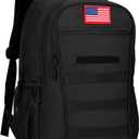 4land Camo Backpack for Boys,Army Boys Backpacks for Elementary Middle School Military,Camouflage Bookbag 40L, Black