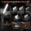 2Pack Magnetic Work Light, All Aluminum & 1500 High Lumens Rechargeable LED Work Light, 7 Mode & 360 Rotation Mechanic Light, Rechargeable Flashlight for Car Repairing, Fathers Day Dad Gifts