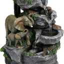 Dyna-Living Elephant Water Fountain Indoor Desktop Fountain Waterfall with Colorful LED Light Tabletop Water Fountain for Desk Office Relaxing Inside Water Feature