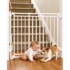 Extra Tall Baby & Dog Gate, 26.4-43" W x 39" H, No Bottom Bar, Drill Mount