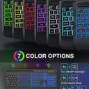 Wireless Keyboard and Mouse Combo - 9 Backlit Effects, RGB, Ergo Wrist Rest, Phone Holder, 2.4G Full Size, Rechargeable, Sleep Mode, KM22 MAX Quiet Set for Computer, PC, Laptop, Mac, Windows- SABLUTE