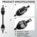 ILONPA NEW Left & Right Front CV Axle Shaft Assembly 2PCs CV Joint