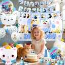 141Pcs Cat Birthday Decorations, Cat Birthday Party Supplies, Cat Birthday Party Decorations Include Plates Cups Napkins Tablecloth Balloons Cake Toppers for Kids Party