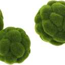 DOITOOL Green Moss Balls Decorative for Bowls - 4 Pcs Fake Moss Balls Faux Decorative Spheres for Bowl Fillers, Vase Filler, Wedding Decor, Table Arrangement, DIY Crafts (3.9" + 4.7")