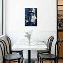 LyerArtork African American Canvas Wall Art 16x24 inch Navy Blue White Modern Abstract Portrait Face Picture Prints Neutral Artwork Wall Decor for Living Room Bedroom Office
