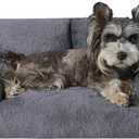 Hollypet Fluffy Dog Cat Bed Pet Couch Beds Plush Soft Warming Washable Puppy Bed for Small Medium Dogs and Large Cats, Gray, 24" L x 18" W x 10" Th