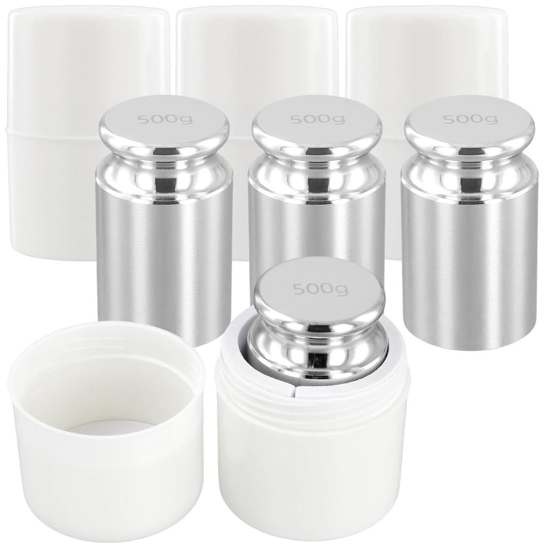 SEUNMUK 4 Pack 500g Calibration Weights, M1 High Precision Gram Weights, Stainless Steel Scale Weights Calibration for Digital Scale, Balance Scale, Weight Scale