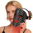 IISDOO 6-Star 6-Core LED Red Light Therapy Face Mask, Wireless Voice Control, 5 Custom Modes, Professional Anti-Aging Skin Rejuvenation for Wrinkles, Fine Lines & Brightening, Cordless & Rechargeable