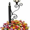 2-in-1 Solar Lamp & Flower Pot, Wall Mount/Freestanding, 3000K Warm White Light, IP65 Waterproof, Outdoor Decor for Yard, Garden, Patio, Porch, Pathway, Fits Real & Fake Flowers