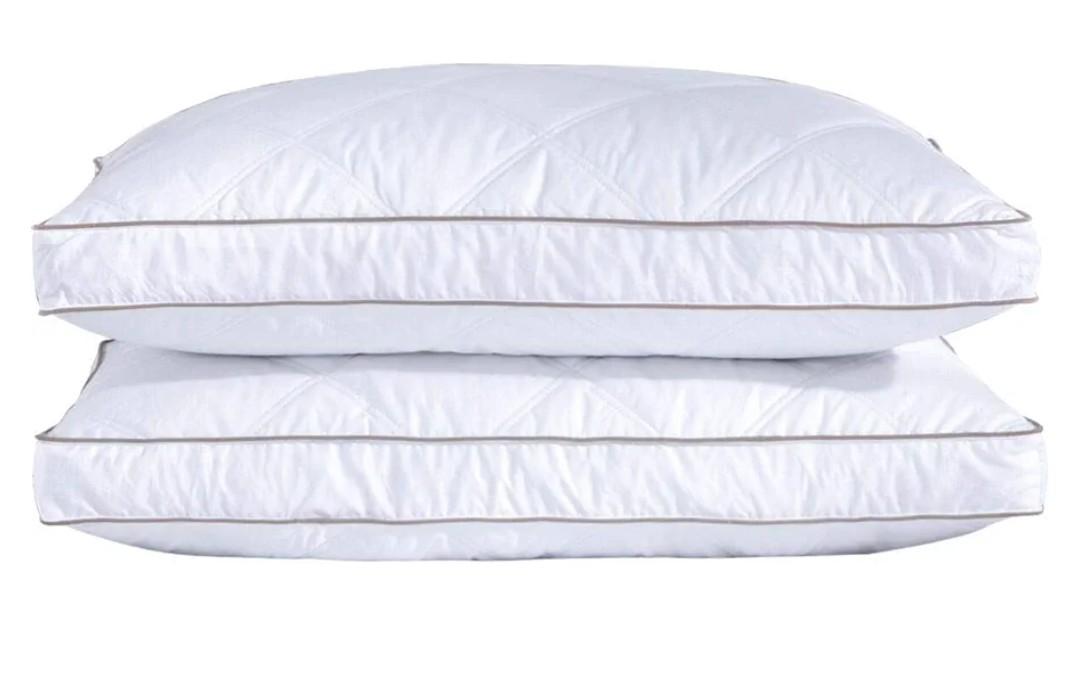 puredown® Goose Feathers and Down Pillow for Sleeping Hotel Collection Bed Pillows, Gusseted, Standard/Queen, Set of 2