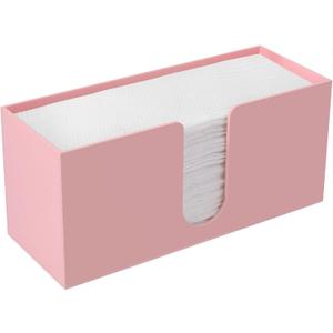Acrylic Paper Towel Holder Countertop, Pink Paper Towel Dispenser, Napkin Holder, Suitable for Z-fold, C-fold or MultiFold Trifold Paper Towels for Bathroom Toilet Kitchen