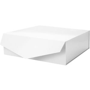 PACKHOME Large Gift Box with Lid 13.5x9x4.1 Inches, Sturdy Collapsible Gift Box with Magnetic Closure (Glossy White)