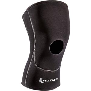 MUELLER Sports Medicine Open Patella Knee Sleeve, Knee Pain Relief Support for Men and Women, Ideal for Arthritis, Sprains, Black (MD/Medium)