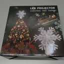 Christmas Tree Topper, Christmas Star Tree Topper Built-in LED Rotating Lights, Plug in 3D Sliver Glittered Star Tree Topper for Xmas Party Holiday Decorations