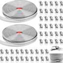 Hose Clamps 100FT Strap+50 Fasteners,DIY Cut-To-Fit 304 Stainless Steel Adjustable Large Worm Gear Band Clamp Assortment Kit,Metal Screw Fasteners and Strapping for Pipe,Duct,Pole,Tube