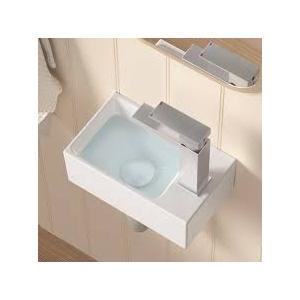 White Wall Mount Right Hand Sink, CE Certified, Ceramic 