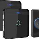 AVANTEK Wireless Doorbell, Waterproof Door Bell Chime Operating at over 1300 Feet, Classroom Doorbell with 52 Melodies, CD Quality Sound and LED Flash, 1 Button + 2 Plugin Receivers, D3W