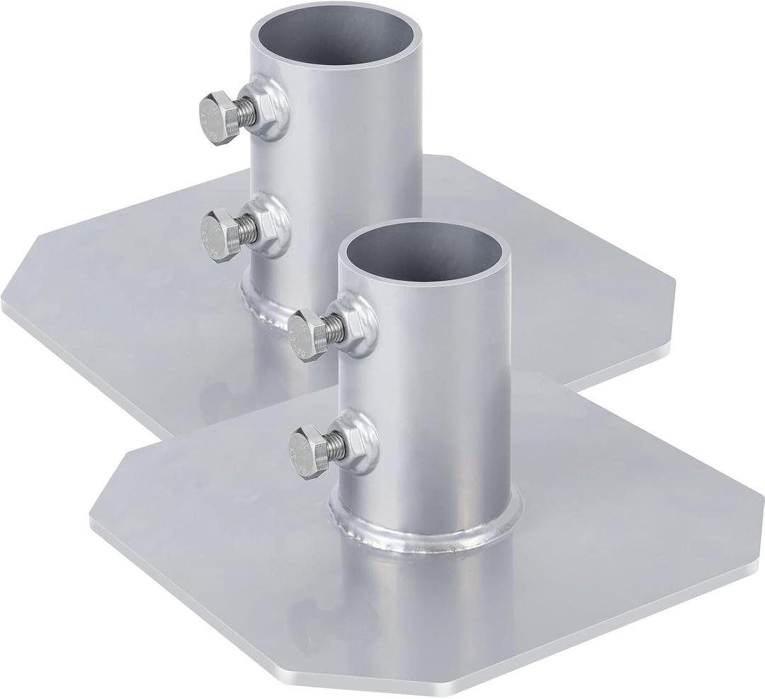 2 Pack Stationary Dock Bottom Pad,Stationary Dock Base Plate,Floating Dock Brackets Hardware for Foot Post Pipe Pole Leg,Support and Hold Docks & Prevent Sinking Into Mud