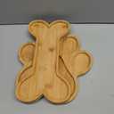 Sintuff 2 Pcs Cute Shaped Bamboo Serving Tray Charcuterie Board Party Supplies Natural Wooden Snack Platters Gifts Wood Candy Dish Bowl for Housewarming Party (10 x 9.8 in, 12 x 5.9 in,Paw)