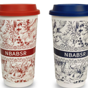 NBABSR 20 OZ Ceramic Coffee Mugs with Lid, Large Ceramic Travel Tumble Cups, To Go Mug Car Portable Reusable Insulation Camping Cups Gifts,Blue&Red