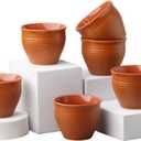 Handmade Cantaritos de Barro Mini Shot Ceramic Cups Set 6 Desi Kulhad Chai/Coffee Cups (4 oz Capacity), Lead-Free, Dishwasher & Microwave Safe, Glossy finish Clay Tea Cups/kulhar/kullar - Brown