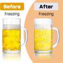 Freezer Beer Mugs, 20 oz Large Heavy Glass Mugs with Handles Set of 2, Clear Large Beer Steins for Tea, Coffee, Lead-Free Glasses Oktoberfest Style, Best Gifts for Dad Husband or Friend