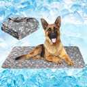 Dog Cooling Mat, Pet Washable Non-Toxic Summer Dogs Cats Cooling Pads Sleeping Kennel Mats Cool Ice Blanket for Indoor & Outdoor Dog Beach Essentials Gray Small (Small(22*28))