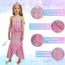 Princess Dress Up Little Girls Mermaid Costume Toddler Mermaid Dress Halloween Costumes for Girls Size 5-6Y