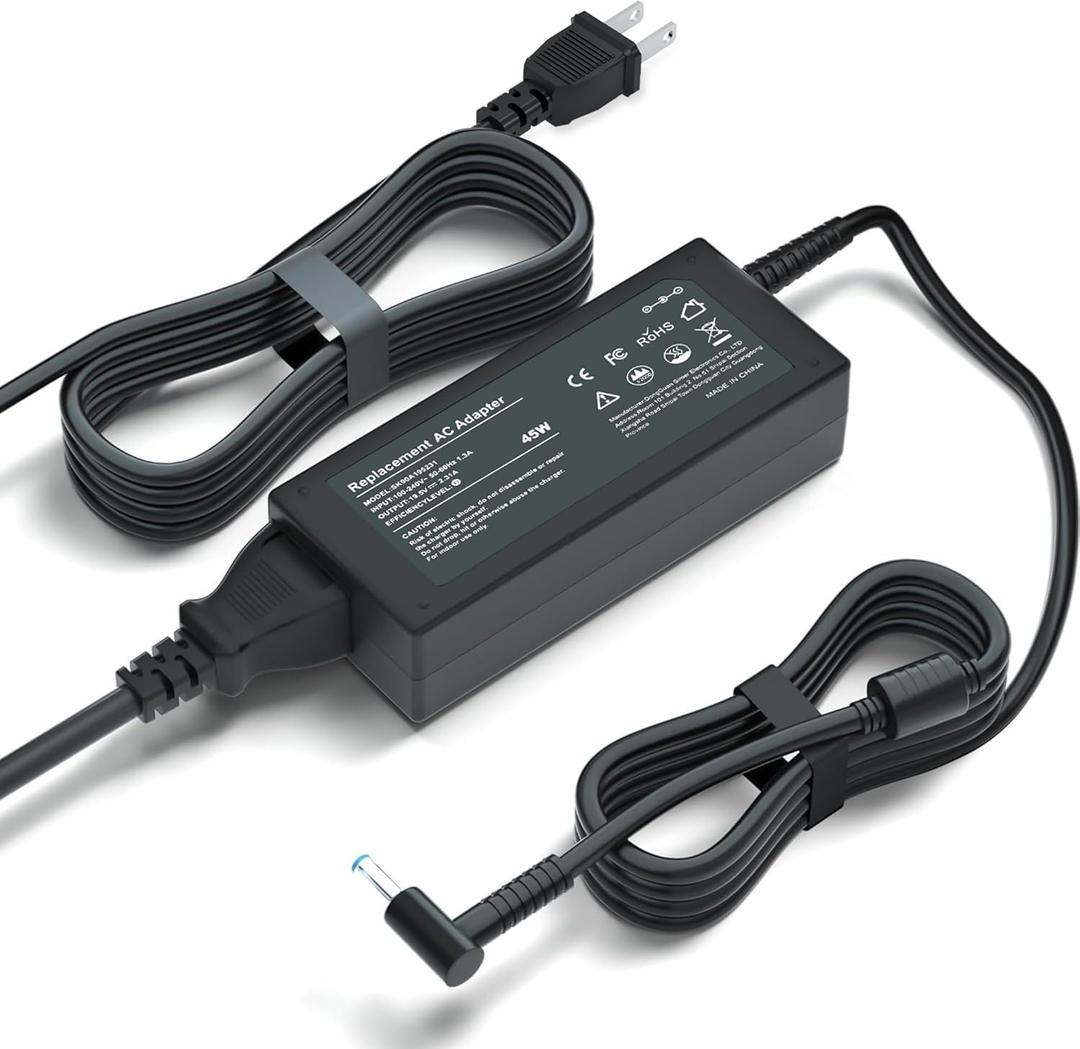 45W Laptop Charger Replacement for HP Stream 11 13 14,19.5V2.31A Notebook Power Supply for Pavilion Touchsmart, Elitebook Folio,Zbook 14u 15u,Pavilion x360,Spectre Ultrabook, Ac Adapter Blue Tip