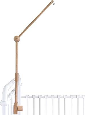 Baby Crib Mobile Arm Wooden Holder - Baby Mobile Hanger for Crib (31 inch, 100% Natural Beech Wood) Strong Anti Slip Attachment - Nursery Décor - Crib Accessories
