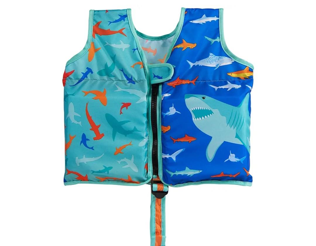 SwimWays Swim Vest, Learn to Swim Personal Flotation Device for Swim Training, Pool Floats & Swimming Pool Accessories for Kids 2-4 Years, Shark