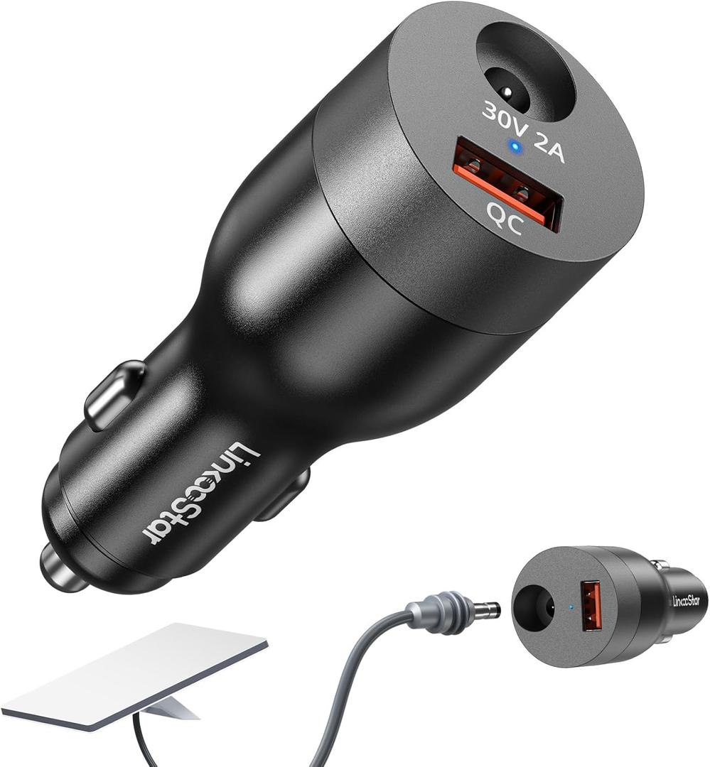 Starlink Mini Car Adapter 12V-24V to 30V DC Step Up Converter 2-in-1 78W Car Cigarette Lighter Adapter Starlink Mini Accessories 12V Car Charger Adapter Support Official 50M for RV/Boat/Trailer/Trucks