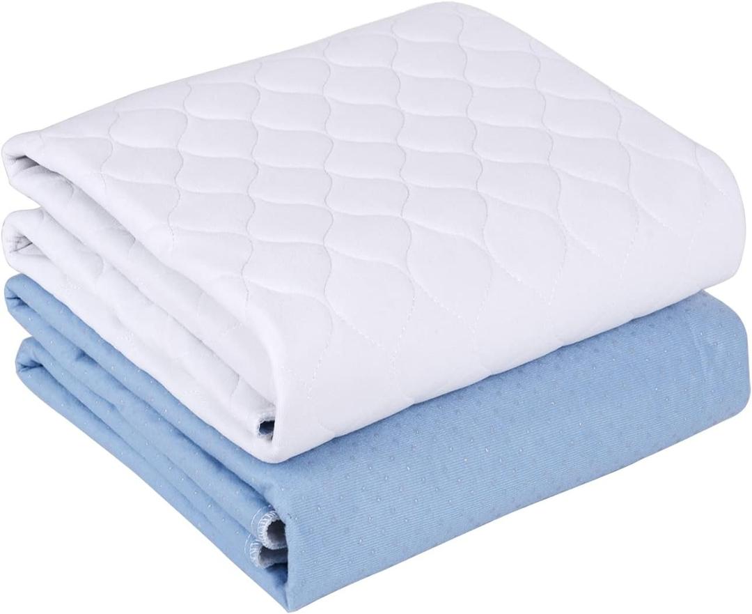 Non-Slip Bed Pads,34"X36" (2 Pack),Waterproof Washable Underpads Mattress Protector,Reusable Highly Absorbency Incontinence Bed Pads for Aldults,Seniors and Pets