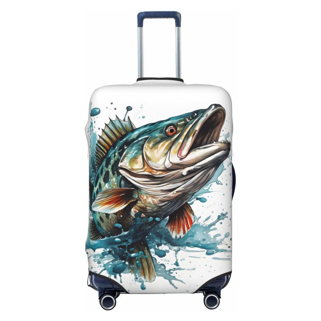 Fish Splash Luggage Cover Washable Elastic Suitcase Cover Anti-Scratch Travel Luggage Protector Covers for Kids Adult M fits 22-24 inch Suitcase