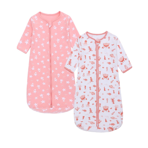 Miracle Baby Long Sleeve Sleep Sack 2 Pack Wearable Blanket Baby 100% Cotton Sleeping Bag for Newborn Infant Toddler 0-6m