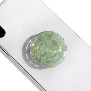 Trendy Checkerboard Phone Grip - Sleek, Expandable, Collapsible - Non-Slip, Durable, Universal Fit - Ideal for Style-Conscious Users (Green)