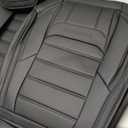 Black Car Seat Cover with Lumbar Support, Car Seat Protector Waterproof, Nappa Leather Car Seat Cushion, Car Seat Covers Front Seats and Back Fit for Most Cars (Front Pair)