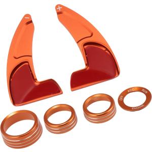 Steering Wheel Shift Paddle Extension Air Conditioning Switch Knob Cover Set for Dodge Durango Charger Challenger for Jeep Grand Cherokee Car Interior Trim Accessory Orange