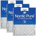 Nordic Pure 20x20x2 (19 1/2 x 19 1/2 x 1 3/4) Pleated MERV 12 Air Filters 3 Pack