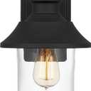 Outdoor Light Fixtures, Clear Glass Shade, Black Wall Sconce
