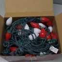 Brightown C9 Christmas Lights Outdoor Waterproof, 66ft Vintage Lights String with 100 Smooth Opaque Bulbs, Plug-in Waterproof Roofline Lights String for Outside Patio Christmas Holiday Decor (Opaque Red and White)