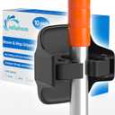 reliahom 10 Pack Broom Holder Wall Mount Mop Grippers No Drilling Self Adhesive Anti-Slip Mop Handle Hanger Dustpan and Broom Organizer Garage Storage Racks-Black