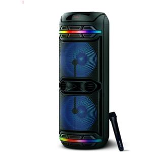AudioBox Powerful Bluetooth Party Speaker  High Power Bass, 200W RMS, LED Lights, FM Radio, Wireless Mic, Rechargeable & Portable