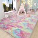 Ophanie Rainbow Colorful Rugs for Living Room 5'x8', Unicorn Fluffy Shag Fuzzy Plush Soft Carpets, Floor Shaggy Area Rugs for Bedroom, Carpet for Kids Girls Dorm Nursery Home Decor Aesthetic