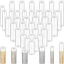 36 Pcs Plastic Coin Tubes, 6 Different Sizes Coin Holders, Clear Quarter Coin Penny Tube, Large Dollars Round Coin Storage Tube with Screw on Lid for Coins Collection Supplies