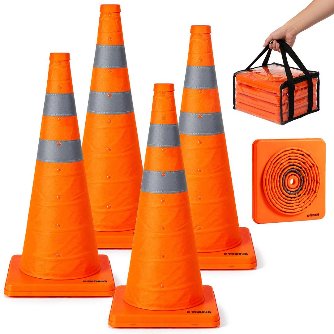 E-riding 28 Inch 4 Pack Collapsible Traffic Cones
